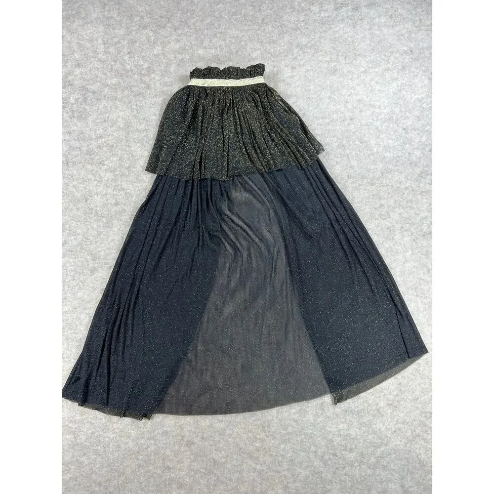 Ric Rac & Ruffles Black Gold Shimmer Witch Cape One Size 29.5